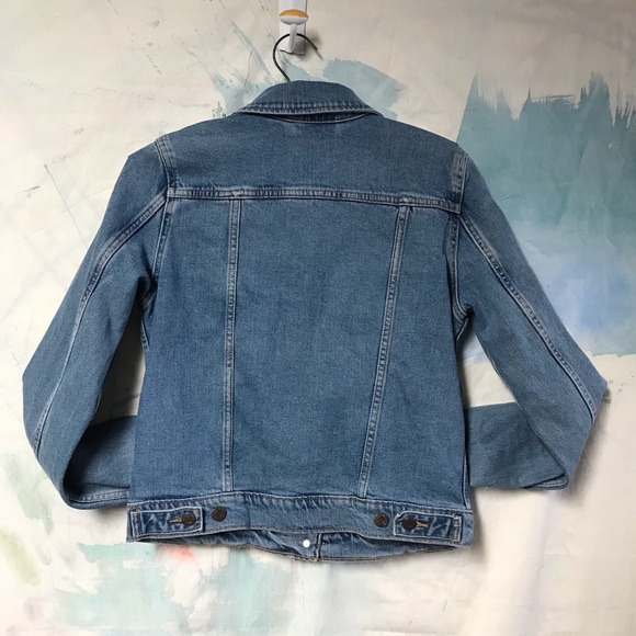 Levi’s Premium Sz Small jean jacket medium blue - Picture 3 of 8